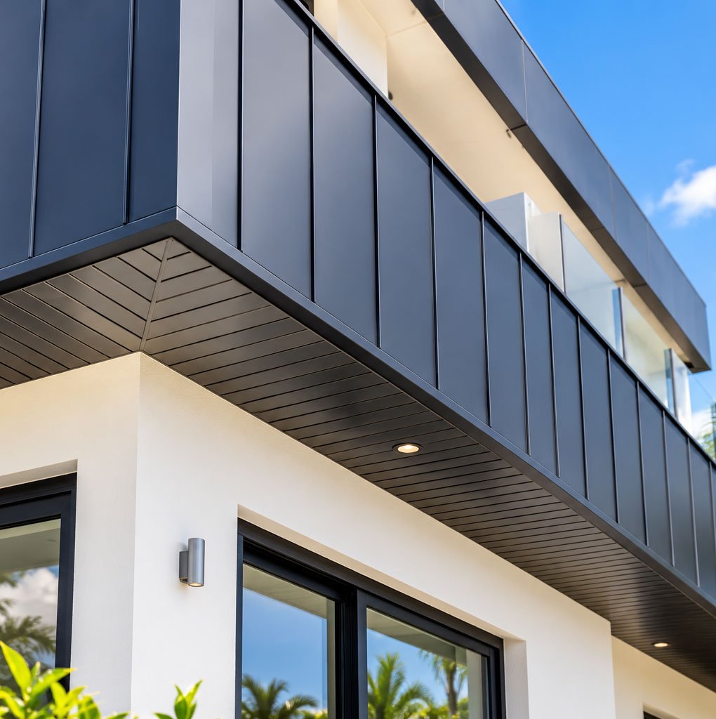 Habillages aluminium DAL'ALU sur une façade contemporaine
